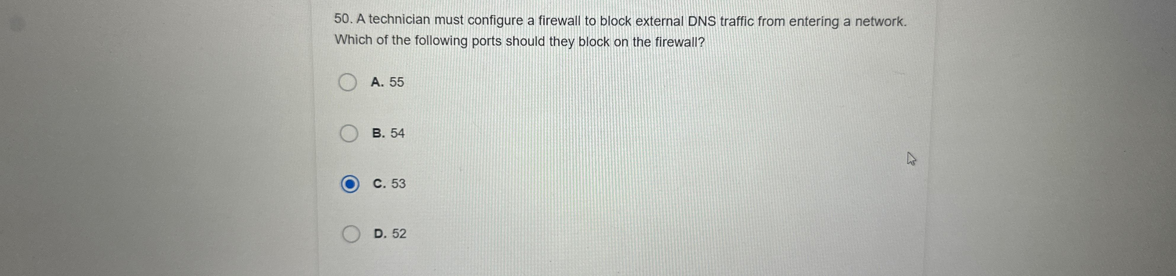 Solved A technician must configure a firewall to block | Chegg.com