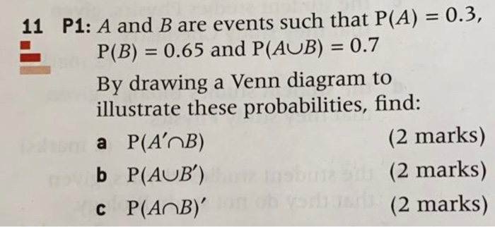 Solved 11 P1: A And B Are Events Such That P(A) = 0.3, P(B) | Chegg.com