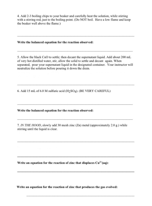 Solved Balance The Equation For The Reaction Observed Chegg Com