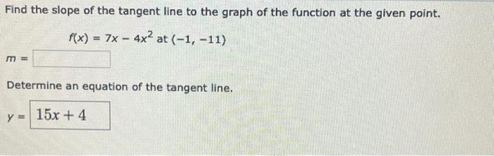 Solved Find the slope of the tangent line to the graph of | Chegg.com