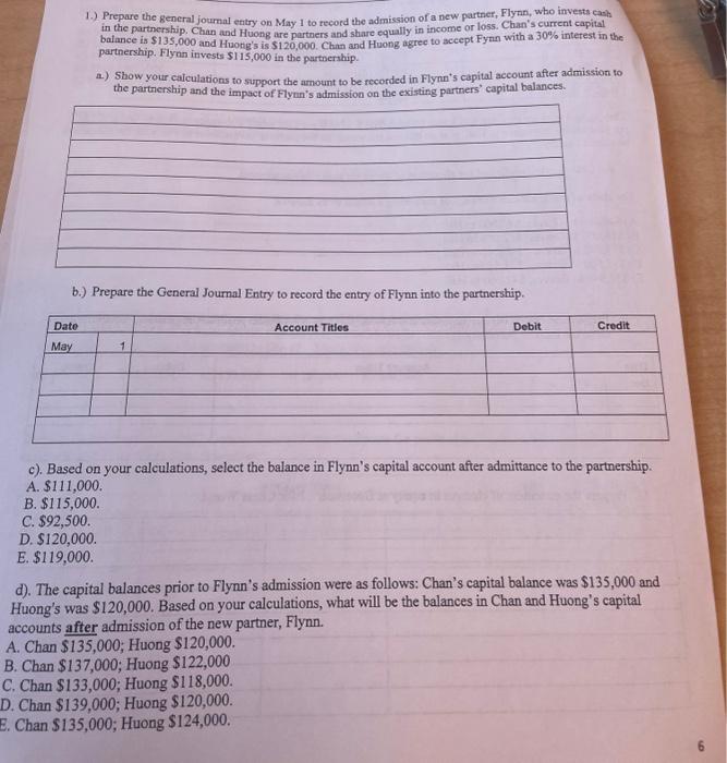 Solved 1.) Prepare the general journal entry on May 1 to | Chegg.com