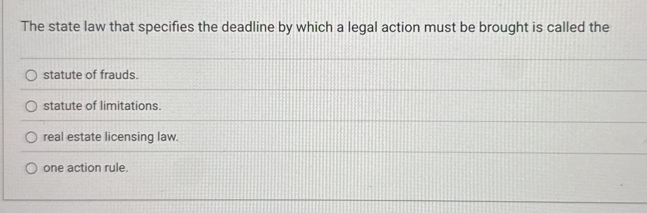 Solved The state law that specifies the deadline by which a | Chegg.com