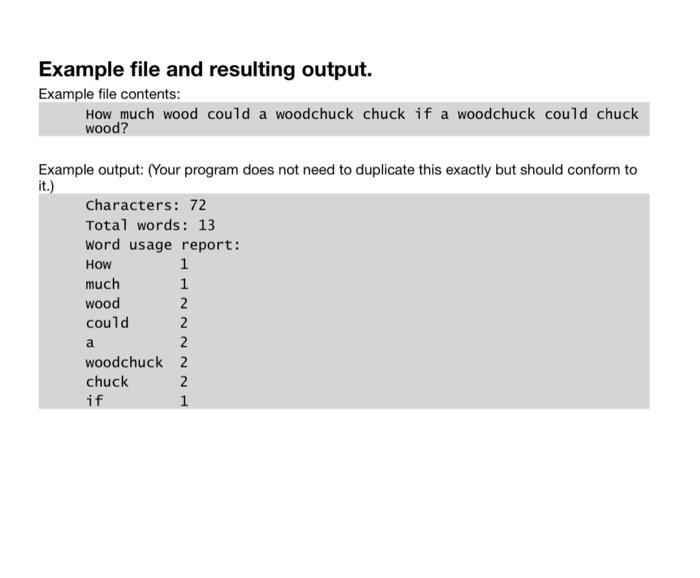 Solved Coding Assignment: Write a version of wc command | Chegg.com