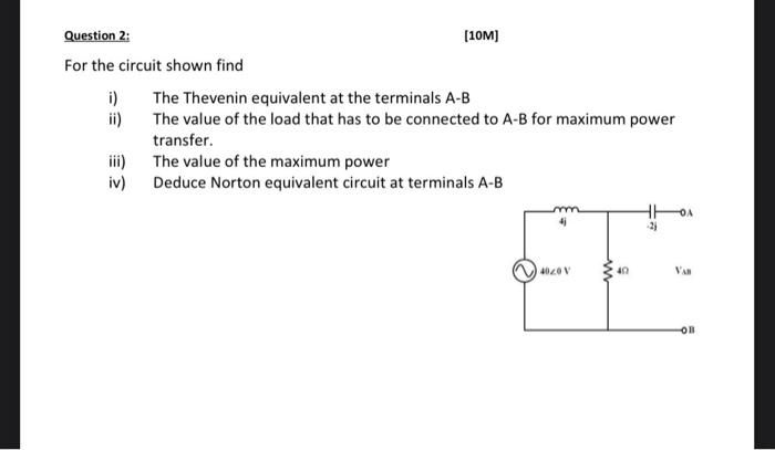 Solved For the circuit shown find i) The Thevenin equivalent | Chegg.com