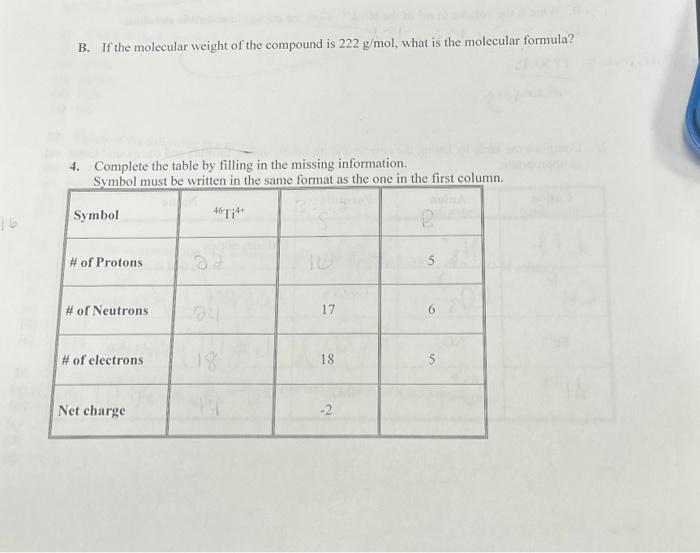 Solved B. If the molecular weight of the compound is 222 | Chegg.com