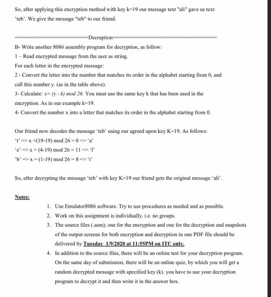 Solved Description A Use 8086 Assembly Language To Chegg Solved description a use 8086 assembly language to chegg