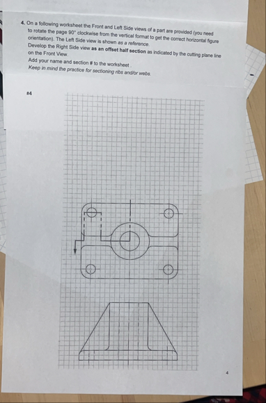 Solved On a following worksheet the Front and Left Side | Chegg.com