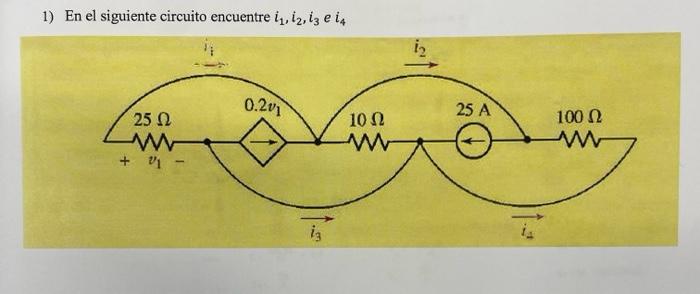 Solved 1) En El Siguiente Circuito Encuentre I1,i2,i3 E I4 | Chegg.com