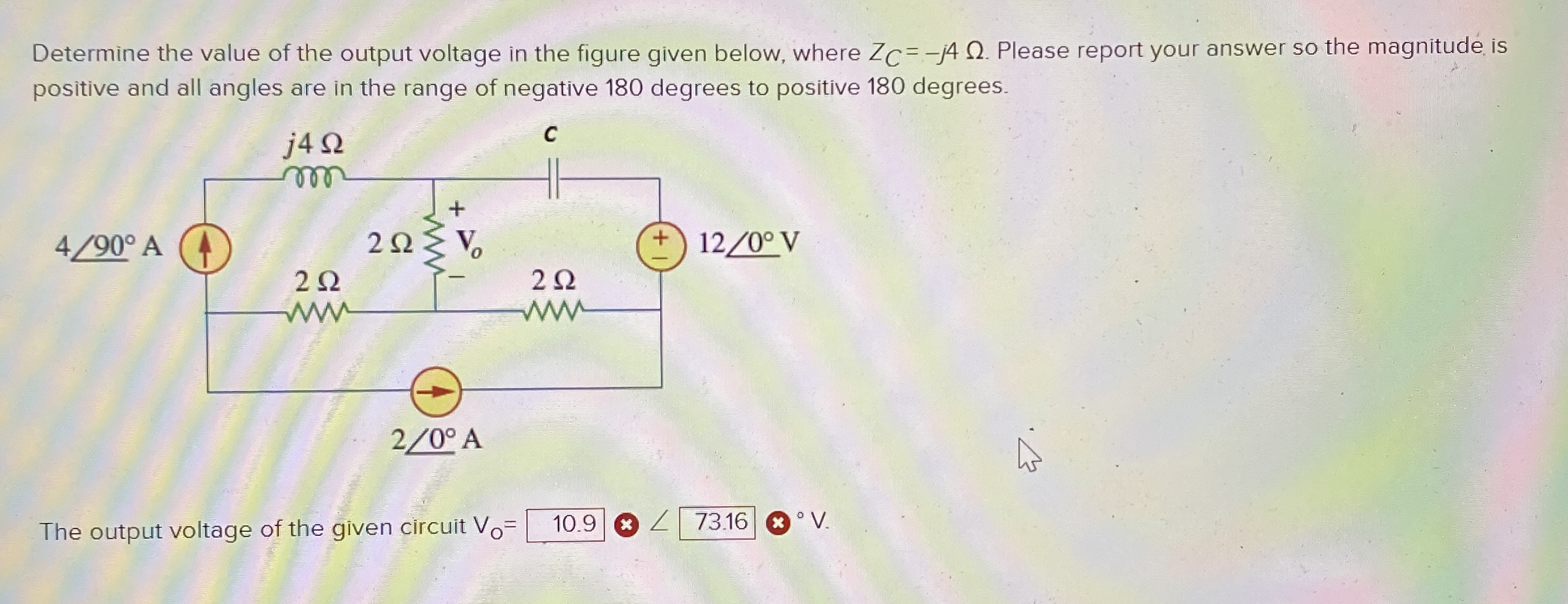 Solved by an EXPERT Determine the value of the output voltage in the ...