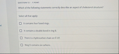 Solved QUESTION 13 - 1 ﻿POINTWhich of the following | Chegg.com