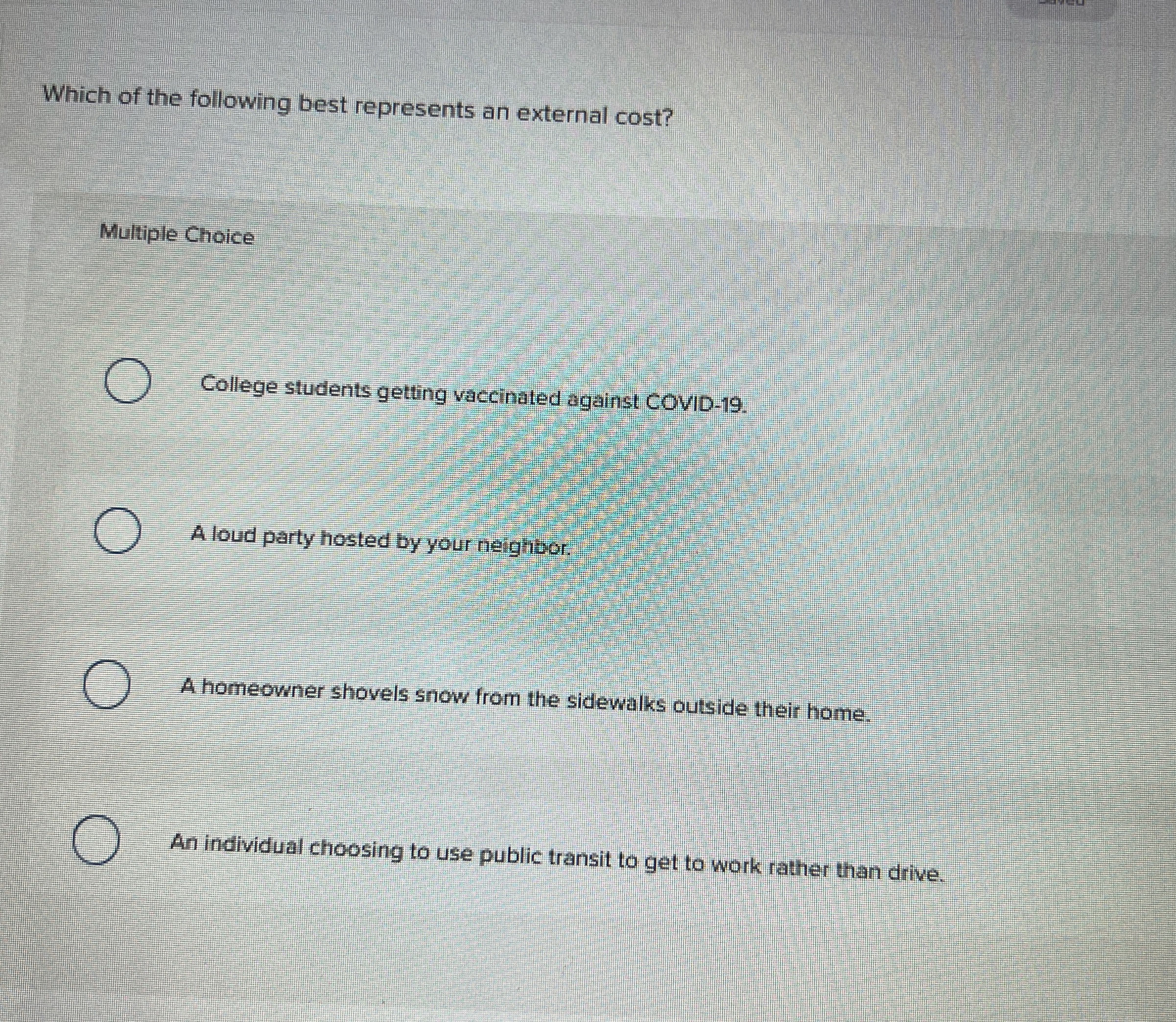 Solved Which of the following best represents an external | Chegg.com