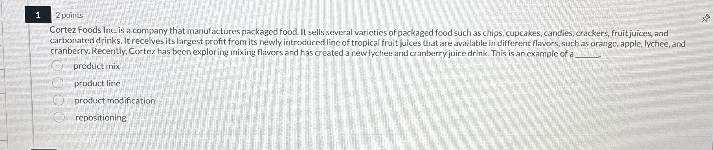 Solved 1 2 ﻿pointsCortez Foods Inc. is a company that