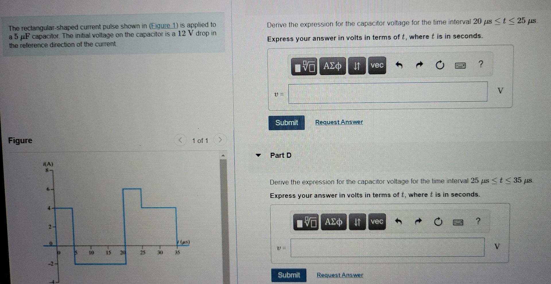 Solved Part A The rectangular-shaped current pulse shown in | Chegg.com