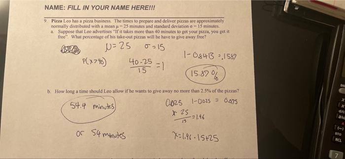 Solved Im Not Sure I Did A Or B Correct For Question 9, If | Chegg.com