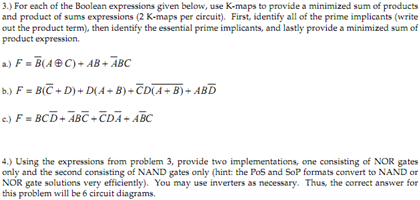 Solved For Each Of The Boolean Expressions Given Below Use Chegg Com