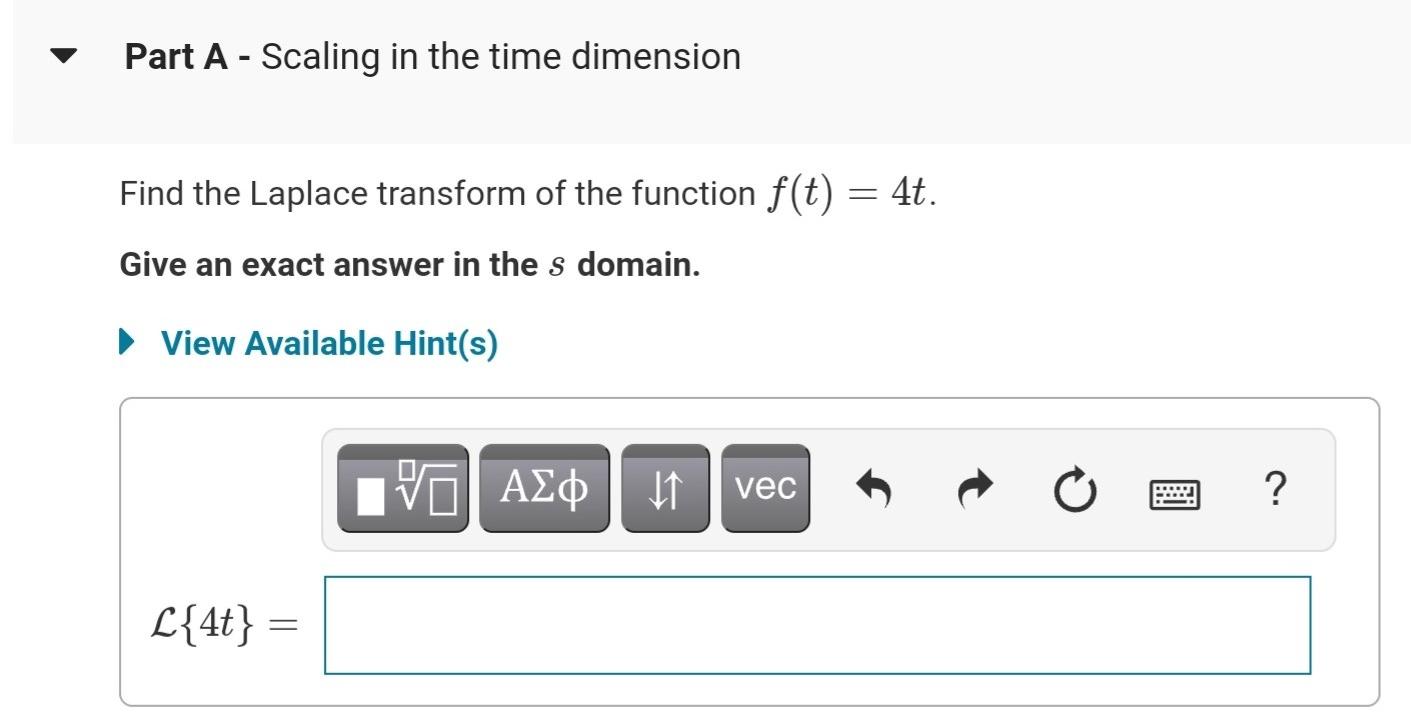 Solved Part A - Scaling In The Time Dimension - Find The | Chegg.com