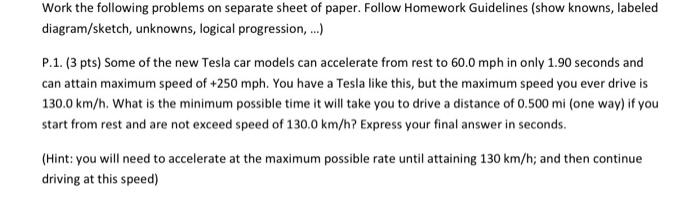 Solved Work the following problems on separate sheet of | Chegg.com