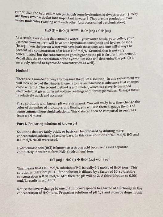 Solved AcidBase Indicators and pH Chem 42 "Lab Fall 2020
