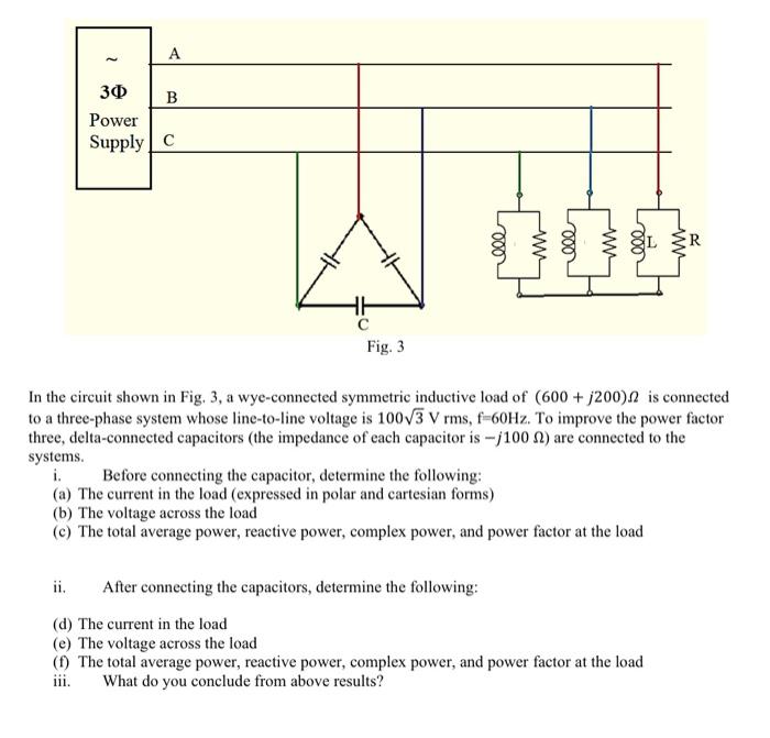 Solved A 3Ф Power Supply C w ell 000 R -W Fig. 3 In the | Chegg.com ...