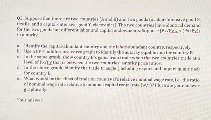 Solved Q2. Suppose That There Are Two Countries ( A And B ) | Chegg.com