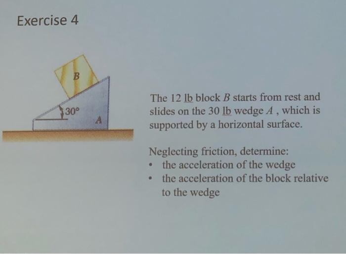 Solved Exercise 4 The 12lb Block B Starts From Rest And | Chegg.com