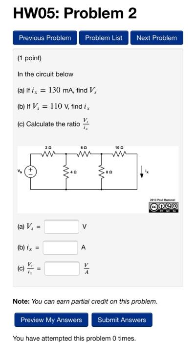 Solved HWO5: Problem 2 Previous Problem Problem List Next | Chegg.com