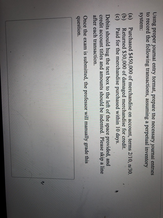 Solved Using proper journal entry format, prepare the