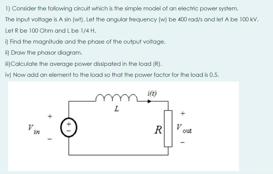 Solved 1) Consider the following circuit which is the simple | Chegg.com