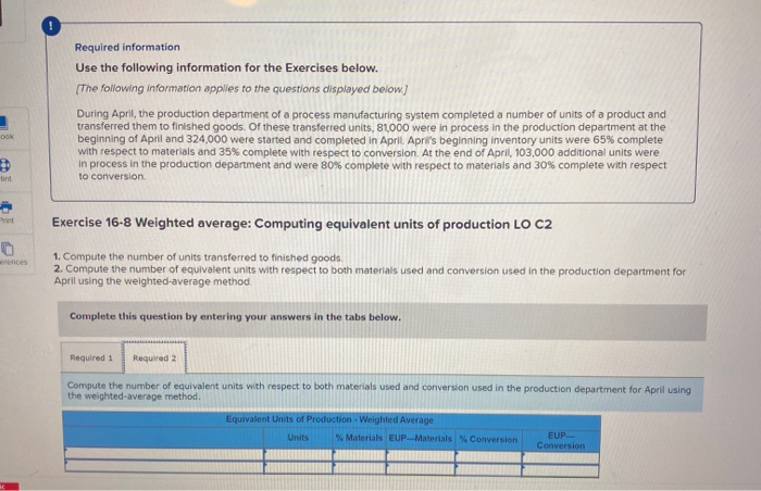 Solved Required information Use the following information | Chegg.com