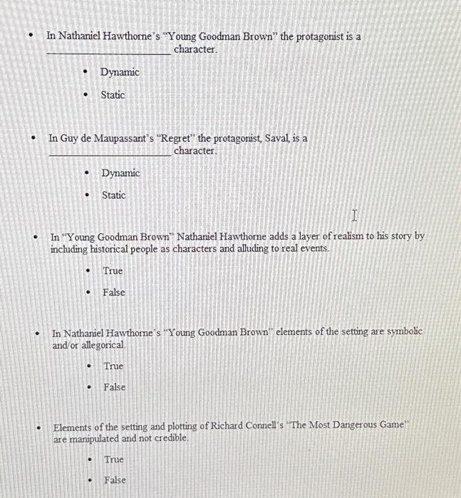  In Nathaniel Hawthorne's "Young Goodman Brown" the