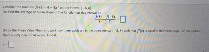 Solved Consider the function f(x)=4−4x2 on the interval | Chegg.com