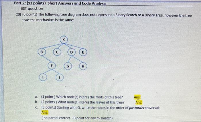Solved 20) (6 points) The following tree diagram does not | Chegg.com