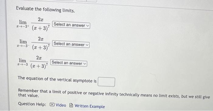 Solved Evaluate The Following Limits. | Chegg.com