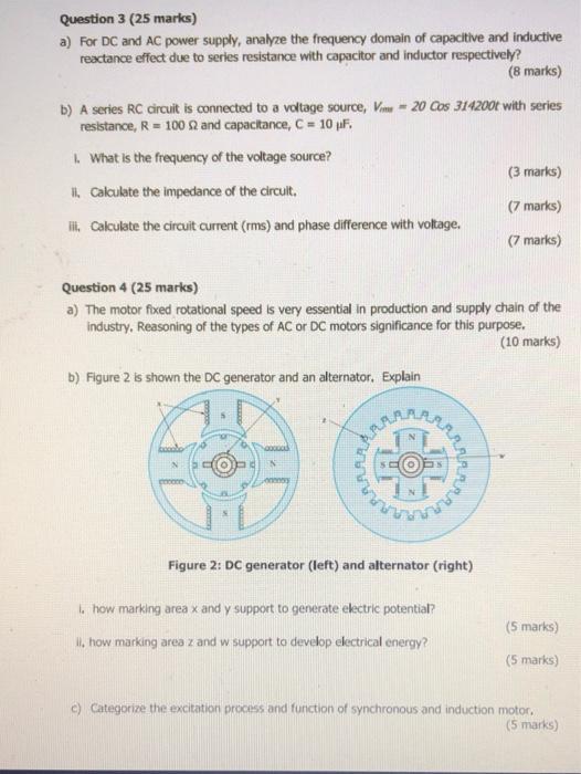 Solved Question 3 (25 maris) a) For DC and AC power supply,