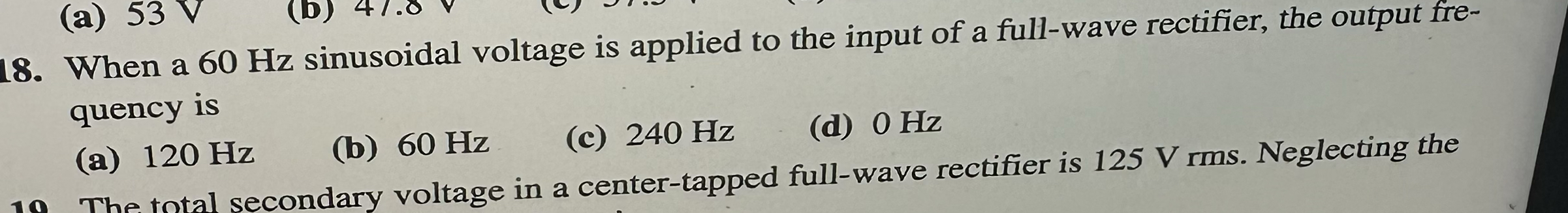 Solved When a 60 ﻿Hz sinusoidal voltage is applied to the | Chegg.com