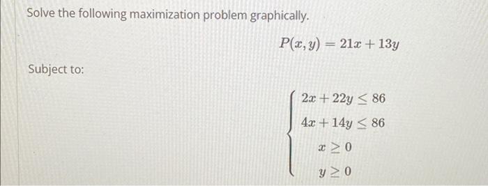 Solved Solve The Following Maximization Problem Graphically Chegg