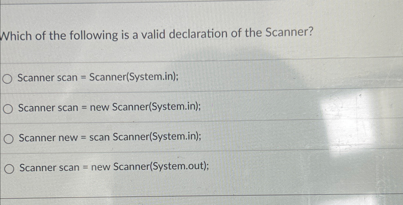 Solved Which of the following is a valid declaration of the