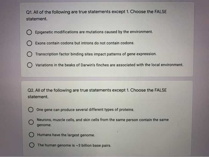 All Of The Following Are True Statements Except Solved Q1. All of the following are true statements except | Chegg.com
