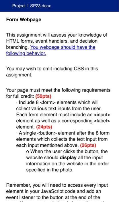 please help & please seperate the languages (html, | Chegg.com