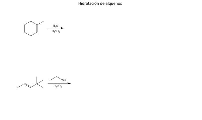 Solved Hidratación de alquenos | Chegg.com