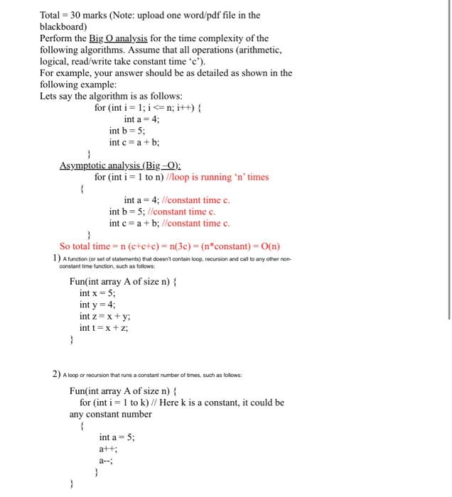 Solved Total =30 marks (Note: upload one word/pdf file in | Chegg.com