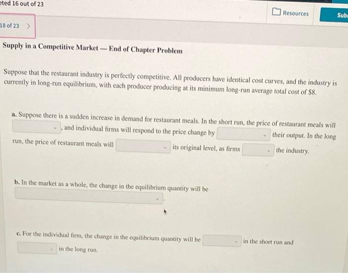Solved Eted 16 Out Of 23 Resources Subi 18 Of 23 Supply In Chegg