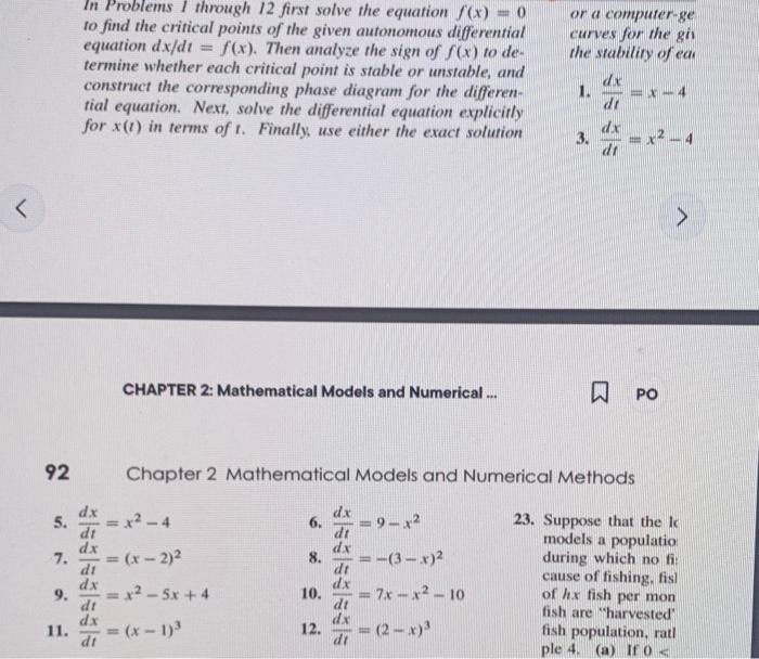 Solved In Problems I through 12 first solve the equation | Chegg.com