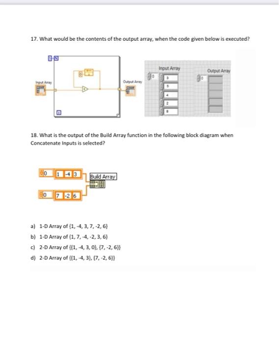 Solved 17. What would be the contents of the output array, | Chegg.com