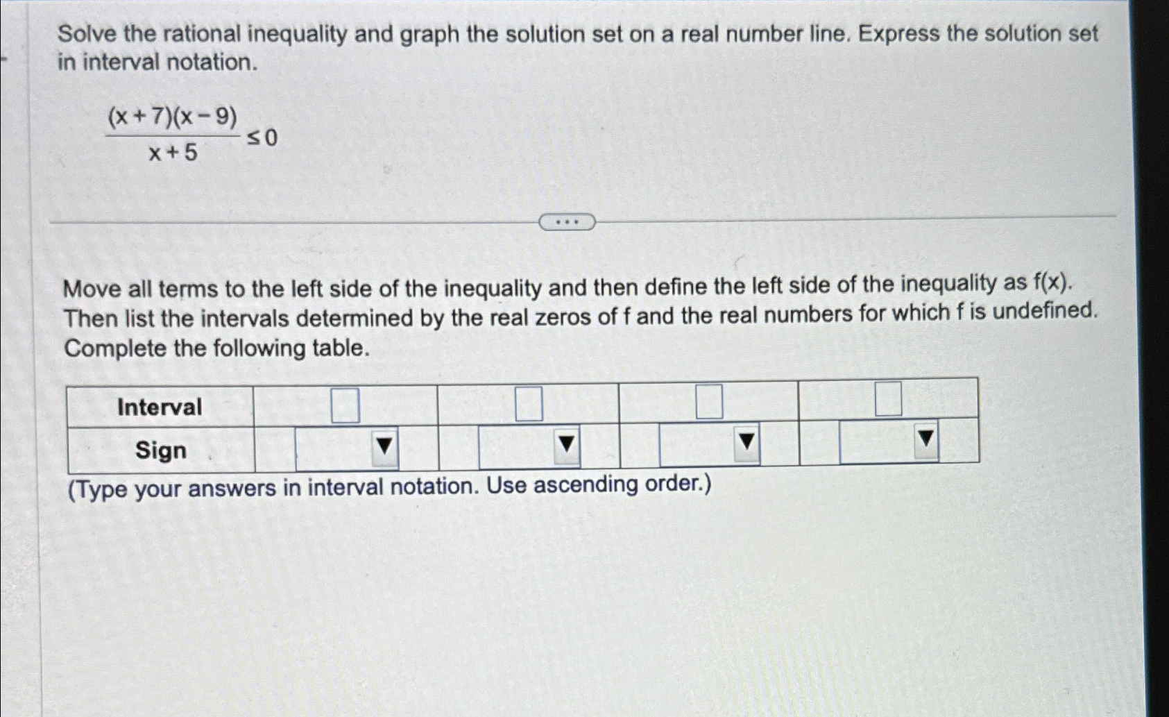 Solved Solve the rational inequality and graph the solution | Chegg.com