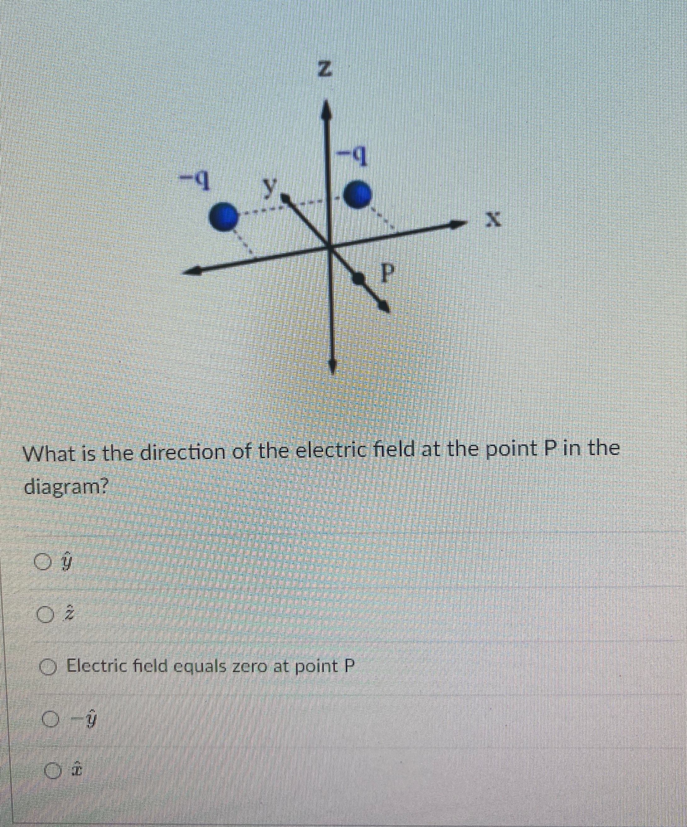Solved What is the direction of the electric field at the | Chegg.com