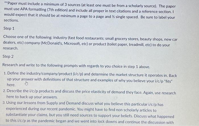 "Paper must include a minimum of 3 sources (at least | Chegg.com