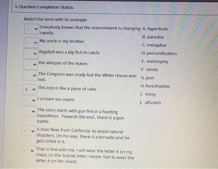 Solved Question Completion Status: Match the term with its | Chegg.com