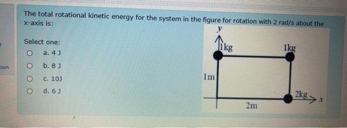 Solved The total rotational kinetic energy for the system in | Chegg.com