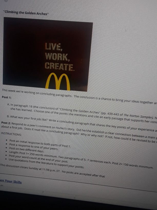 Climbing The Golden Arches Live Work Create M Chegg 